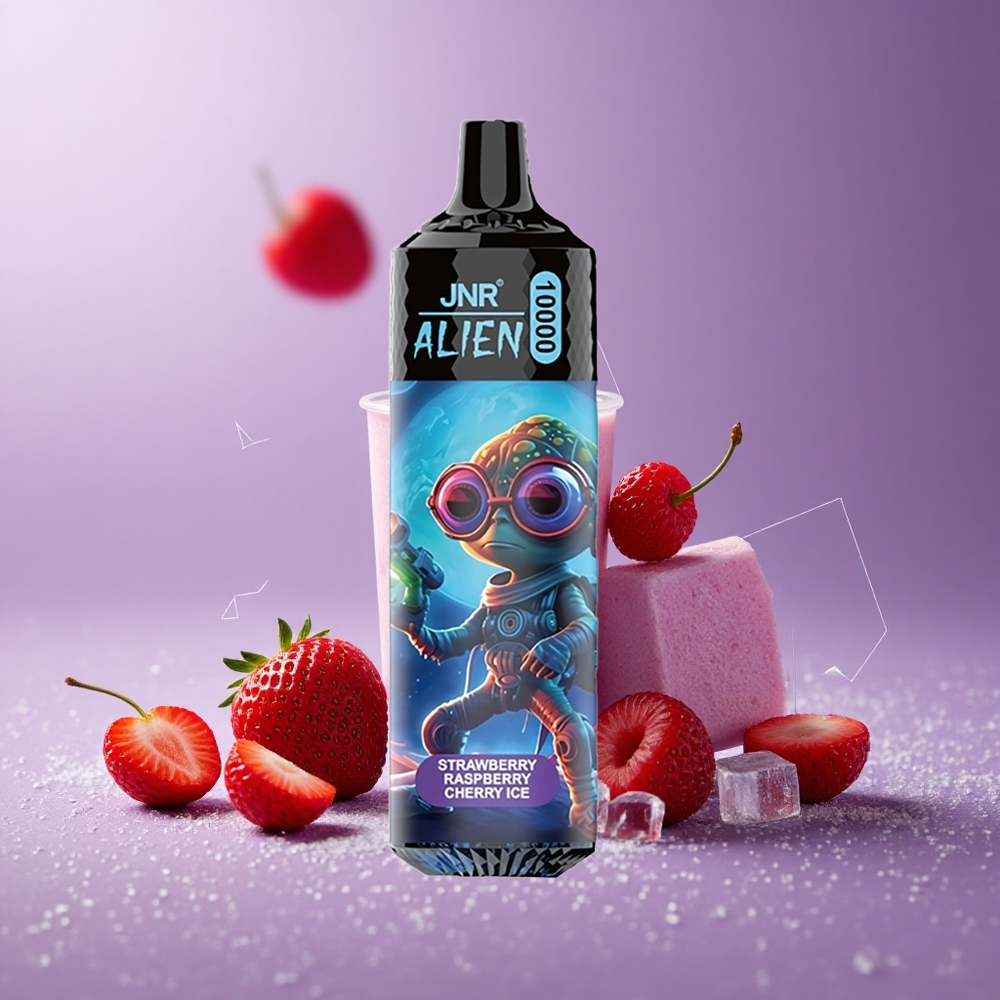 JNR Alien 10000 Puffs Fresa Frambuesa Cereza Hielo con Batería 850mAh y Carga Rápida Type-C