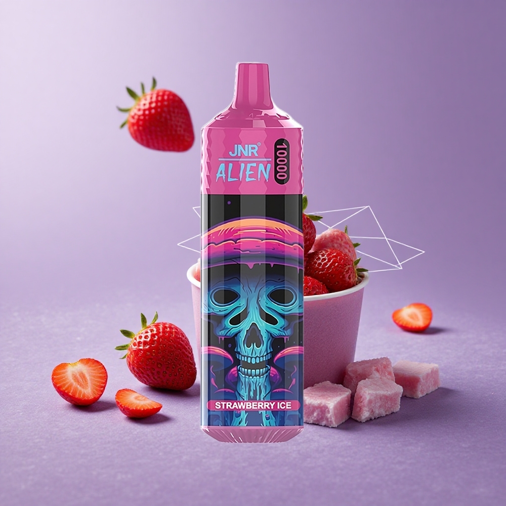 JNR Alien 10000 Puffs Fresa Helada con Batería de 850mAh y Carga Rápida Type-C