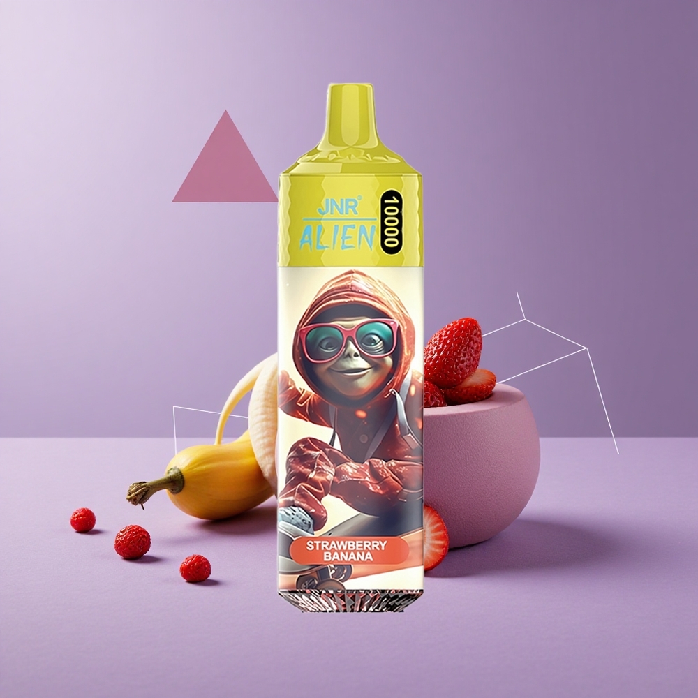 JNR Alien 10000 Puffs Fresa Plátano con Batería 850mAh y Carga Rápida Type-C