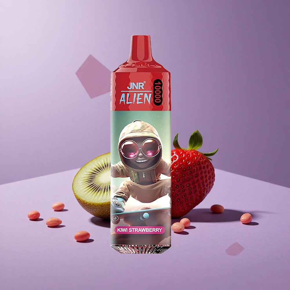 JNR Alien 10000 Puffs Kiwi Fresa Capacidad de Batería 850mAh Tipo-C Carga Rápida
