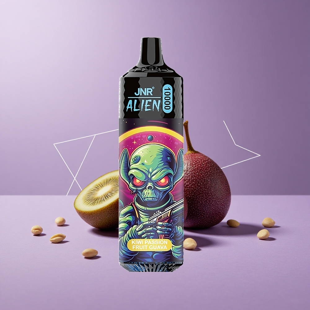 JNR Alien 10000 Puffs Kiwi Maracuyá Guayaba con Batería 850mAh y Carga Rápida Type-C