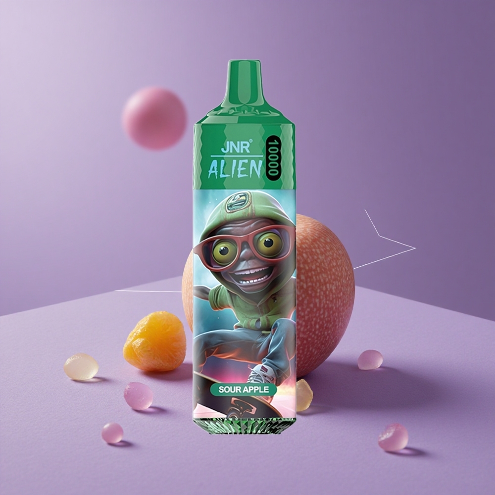 JNR Alien 10000 Puffs Manzana Ácida con Batería 850mAh y Tipo-C Carga Rápida