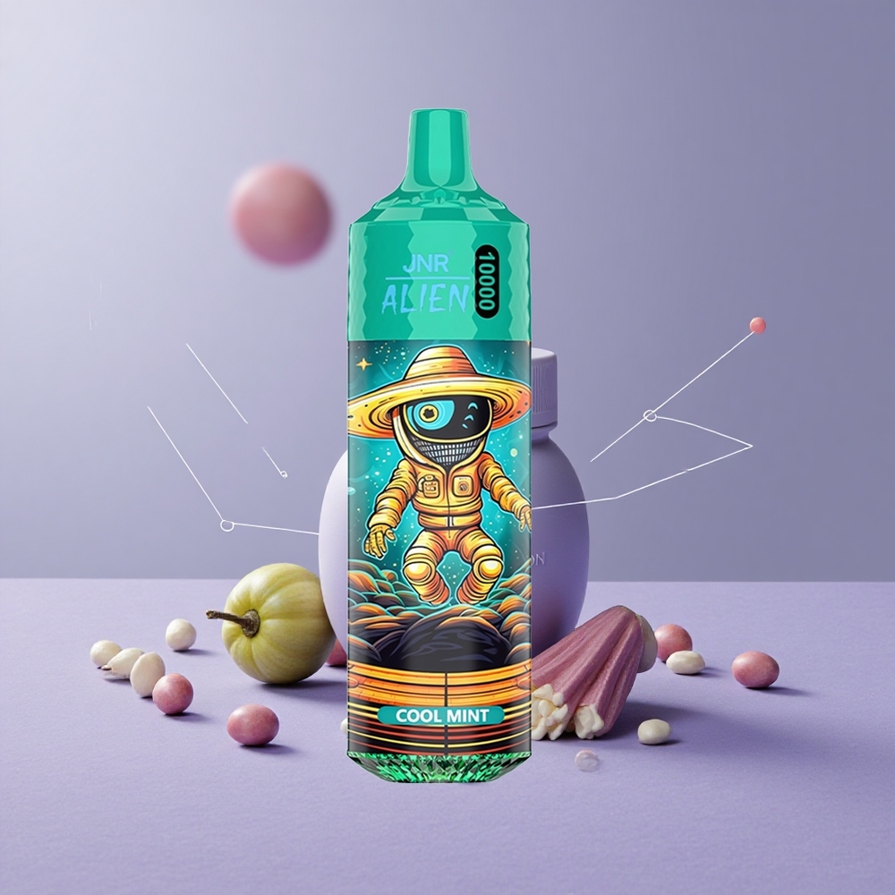 JNR Alien 10000 Puffs Menta Fresca con Batería de 850mAh y Carga Rápida Type-C