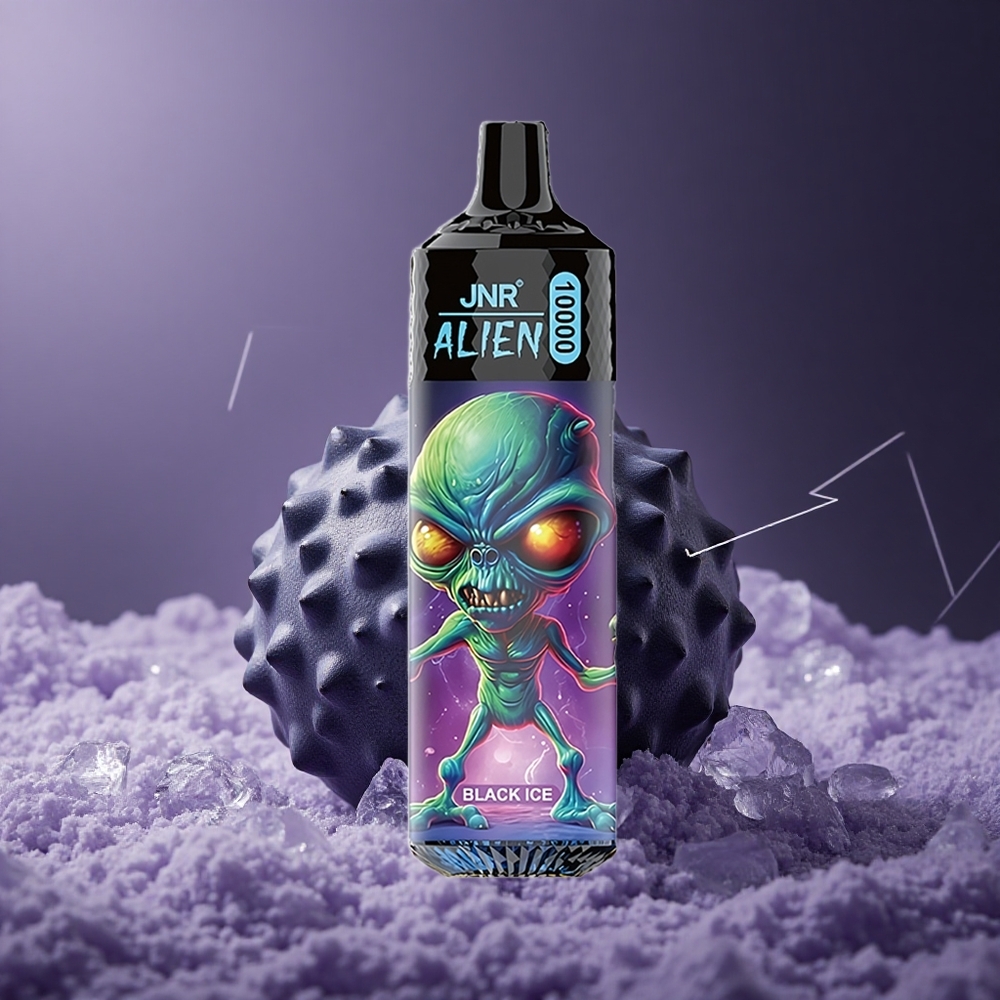 JNR Alien 10000 Puffs Negro Hielo con Batería 850mAh y Tipo-C Carga Rápida