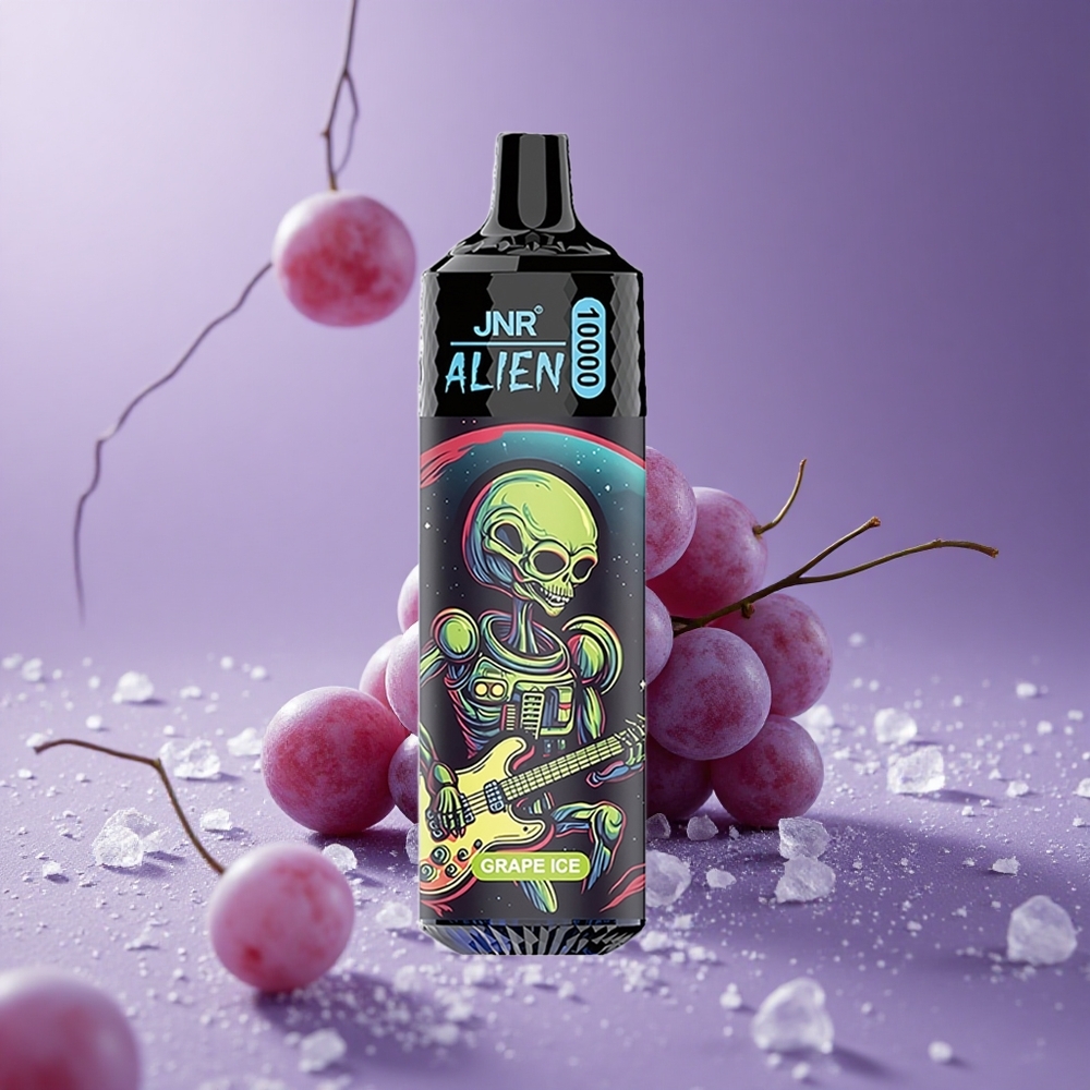 JNR Alien 10000 Puffs Uva Helada con Batería 850mAh y Carga Rápida Type-C