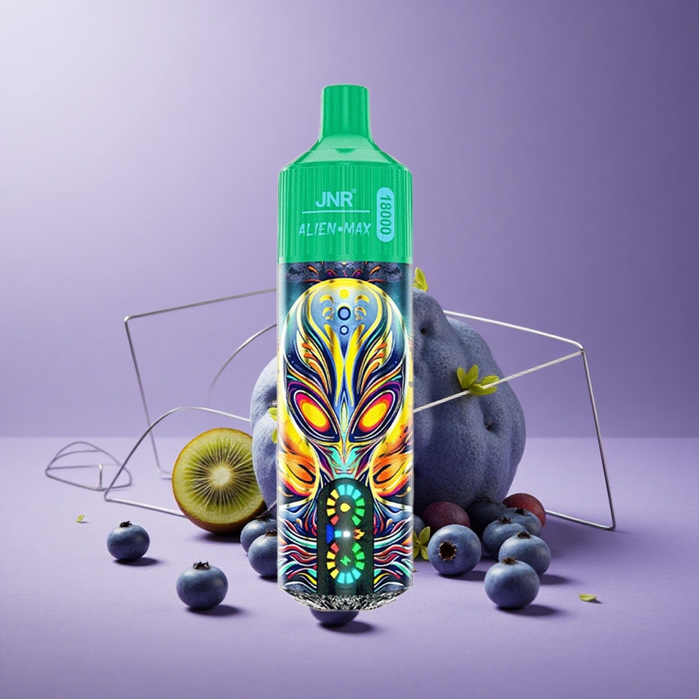 JNR Alien Max 18000 Puffs Arándano Kiwi Pantalla LED Inteligente Carga Rápida Tipo-C