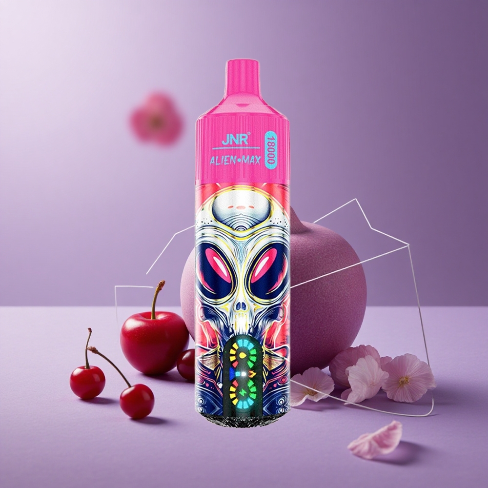 JNR Alien Max 18000 Puffs Cereza Baya Pantalla LED Inteligente y Carga Rápida Tipo-C
