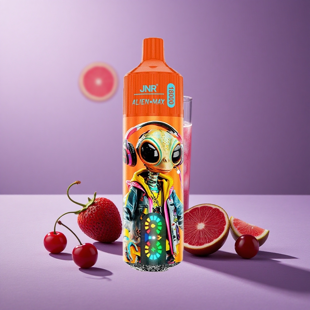 JNR Alien Max 18000 Puffs Cereza Refrescante Cola Pantalla LED Inteligente y Carga Rápida Tipo-C