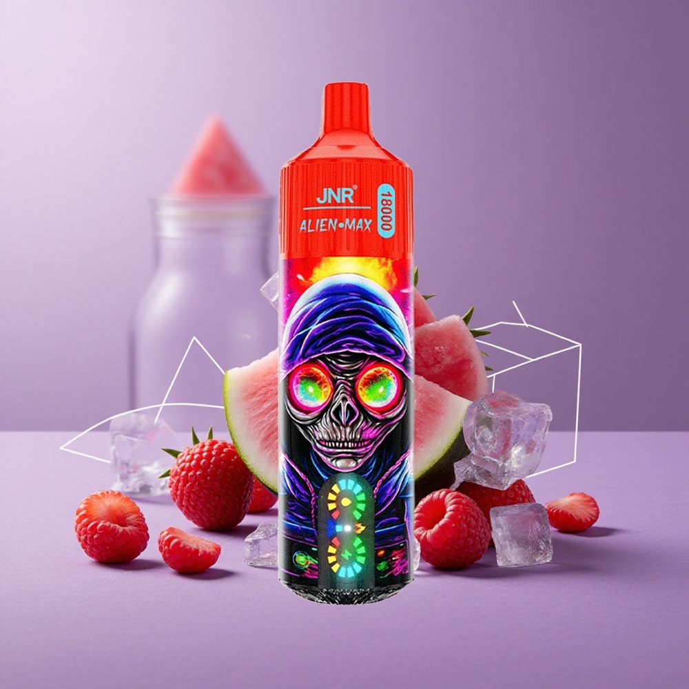 JNR Alien Max 18000 Puffs Frambuesa Sandía Helada Pantalla LED Inteligente y Carga Rápida Tipo-C