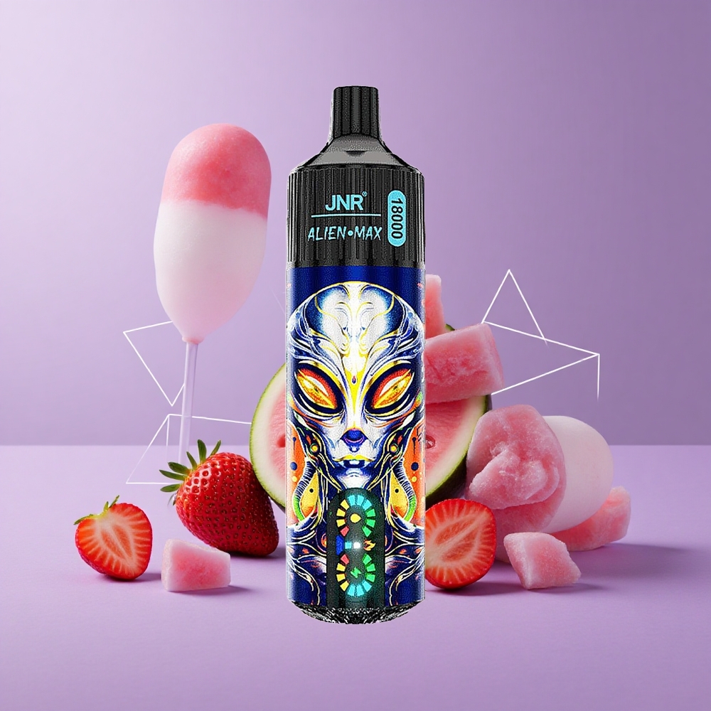 JNR Alien Max 18000 Puffs Fresa Sandía Chicle Pantalla LED Inteligente Carga Rápida Tipo-C