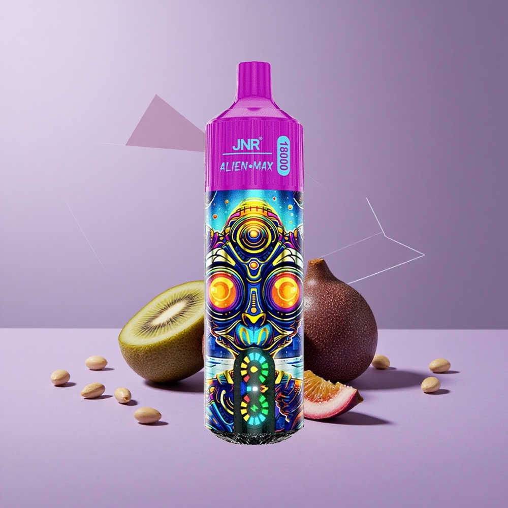 JNR Alien Max 18000 Puffs Kiwi Maracuyá Guayaba Pantalla LED Inteligente Tipo-C Carga Rápida