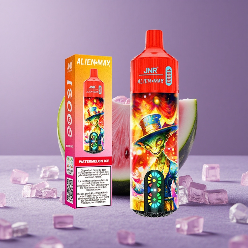 JNR Alien Max 18000 Puffs Sandía Helada Pantalla LED Inteligente y Carga Rápida Tipo-C