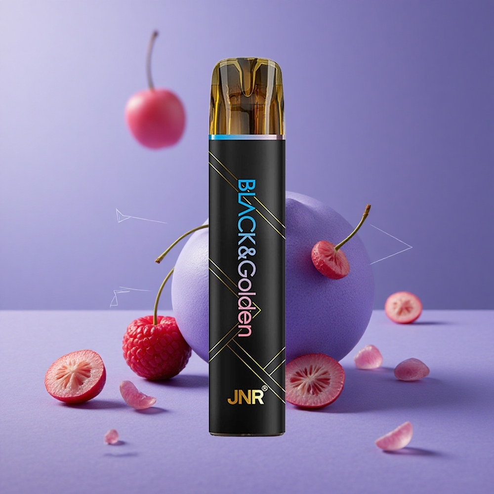 JNR Black&Golden 800 Puffs Desechable Vape Frambuesa Azul Cereza Capacidad de Batería 550mAh Certificación TPD