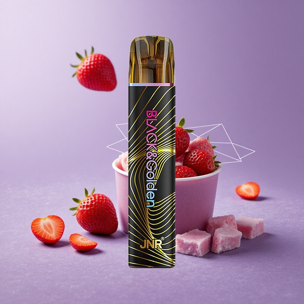 JNR Black&Golden 800 Puffs Vape Desechable Fresa Helada 550mAh 2ml