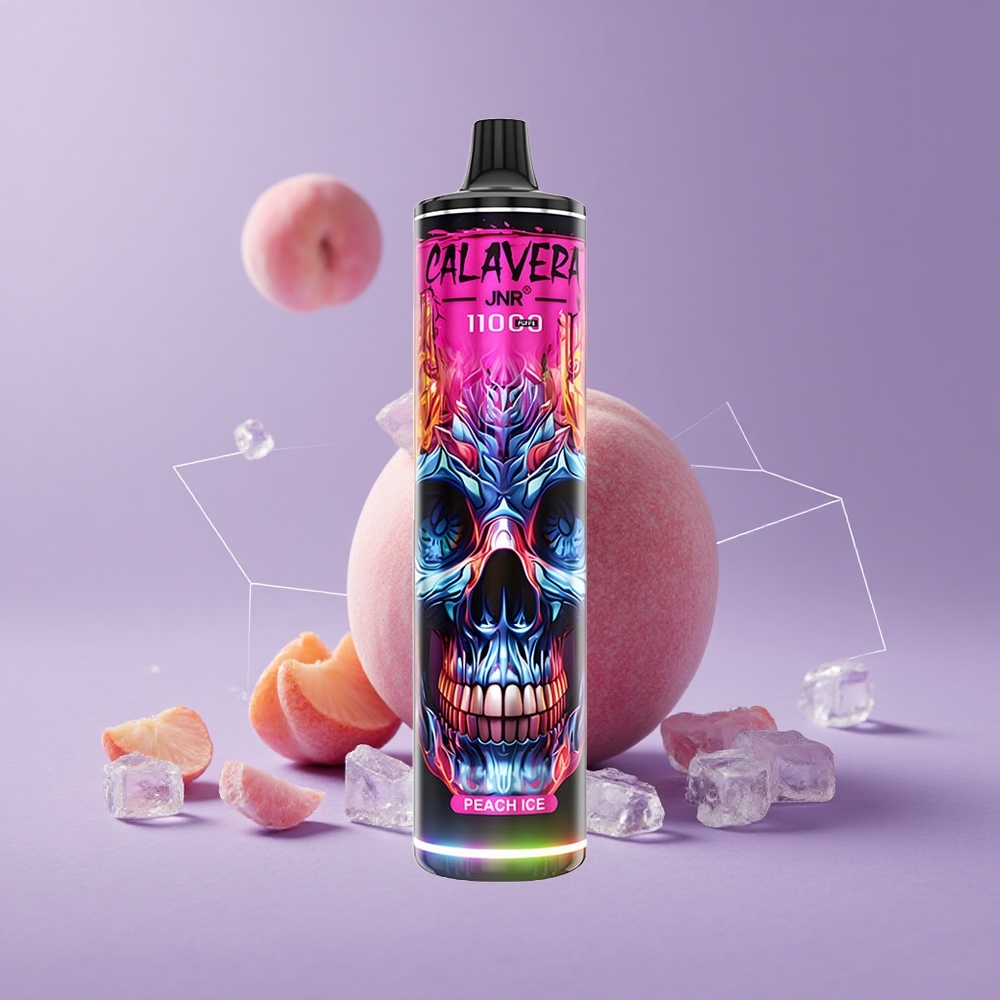 JNR Calavera 11000 Puffs Melocotón Hielo Vape Desechable con Puerto Tipo-C y Batería de 850 mAh