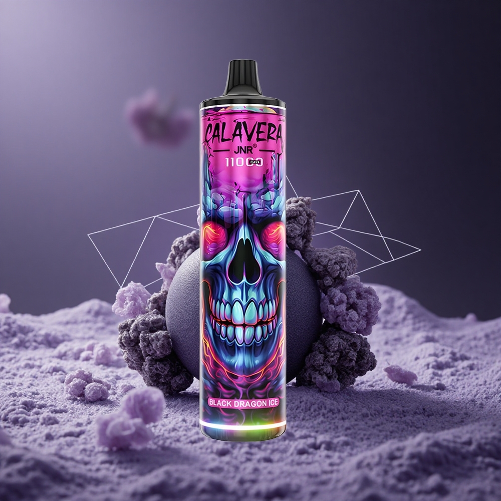 JNR Calavera 11000 Puffs Vape Desechable Dragón Negro Hielo con Puerto Tipo-C y Batería de 850 mAh