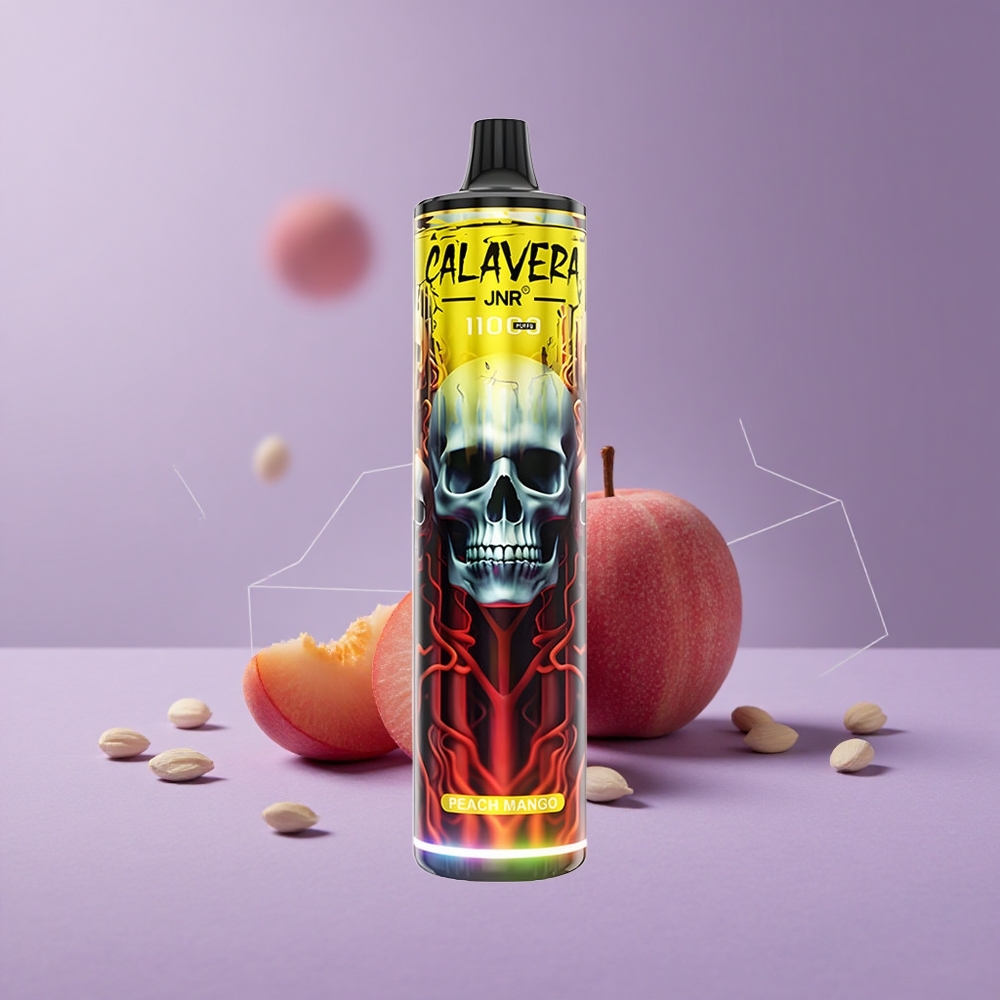 JNR Calavera 11000 Puffs Vape Desechable Durazno Mango Puerto Tipo-C 21ml