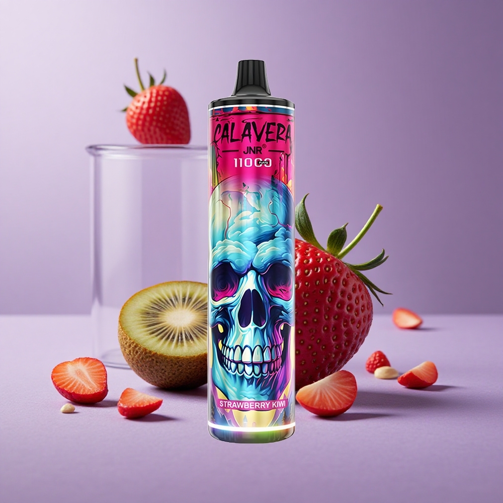 JNR Calavera 11000 Puffs Vape Desechable Fresa Kiwi Puerto Tipo-C Batería 850mAh
