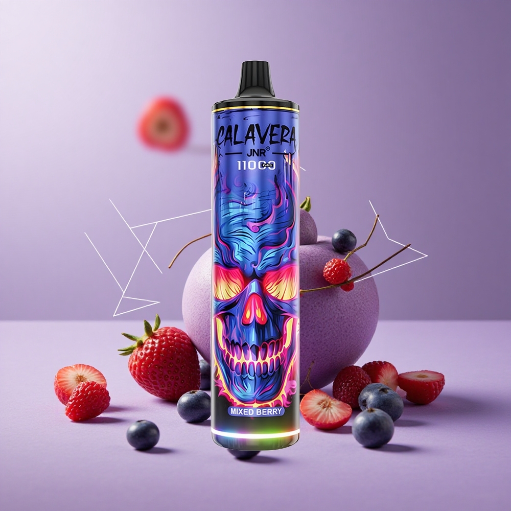 JNR Calavera 11000 Puffs Vaporizador Desechable Baya Mixta con Puerto Type-C y 21ml de Líquido