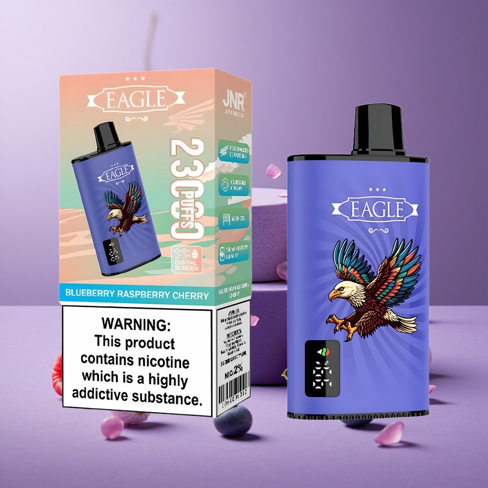 JNR EAGLE Smart 23000 Puffs Arándano Frambuesa Cereza Pantalla Digital Bobina Mesh 1.0ohm
