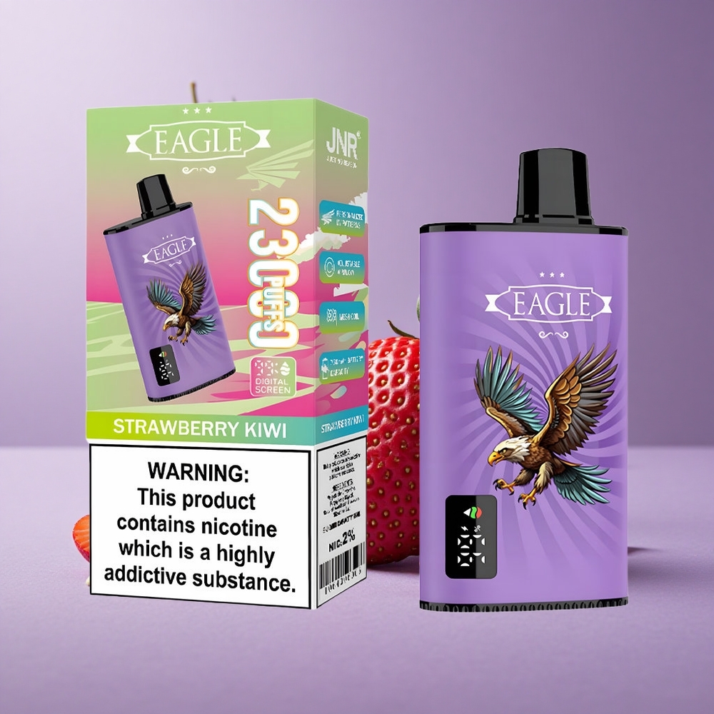 JNR EAGLE Smart 23000 Puffs Fresa Kiwi Pantalla Digital y Bobina Malla 1.0ohm