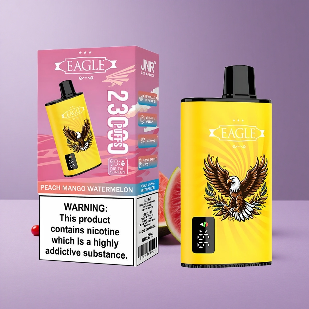 JNR EAGLE Smart 23000 Puffs Melocotón Mango Sandía Pantalla Digital y Bobina Mesh 1.0ohm