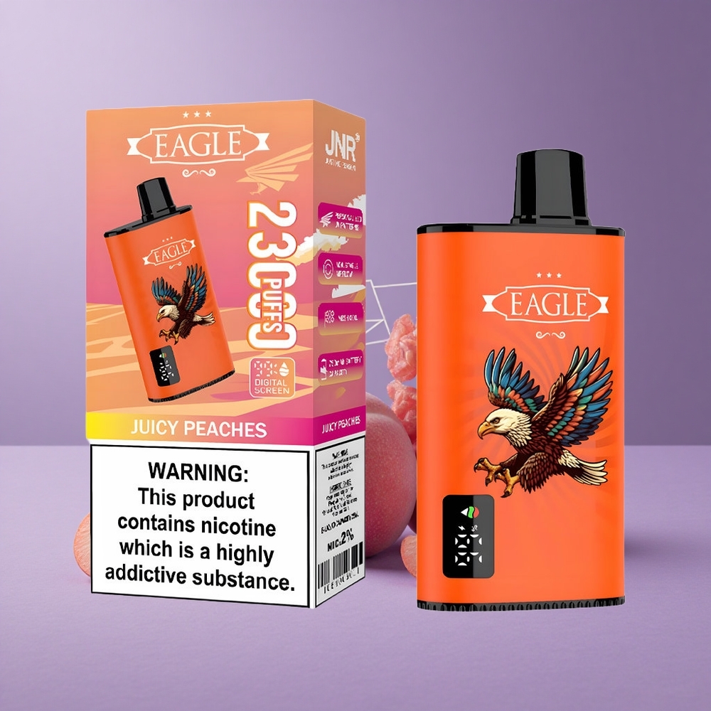 JNR EAGLE Smart 23000 Puffs Melocotones Jugosos Pantalla Digital y Bobina Mesh 1.0ohm