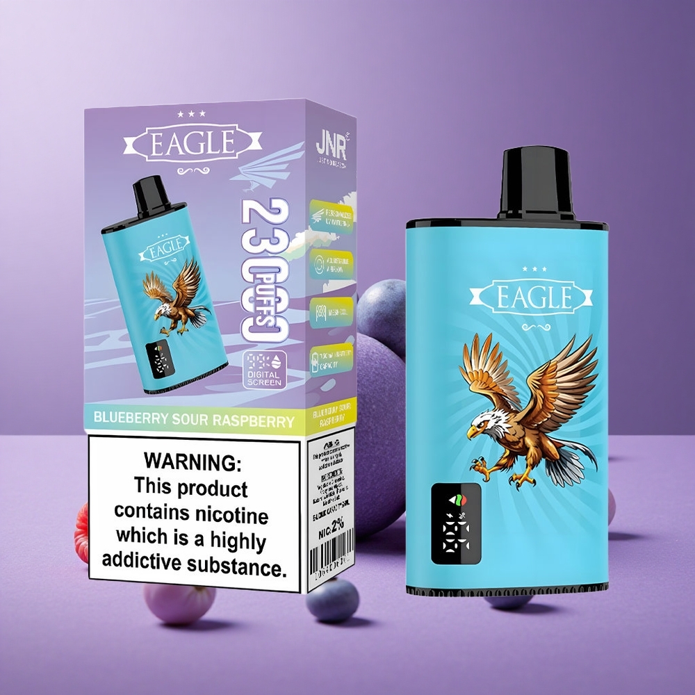 JNR EAGLE Smart 23000 Puffs Vape Desechable Arándano Agrio Frambuesa con Pantalla Digital y Bobina Mesh 1.0ohm