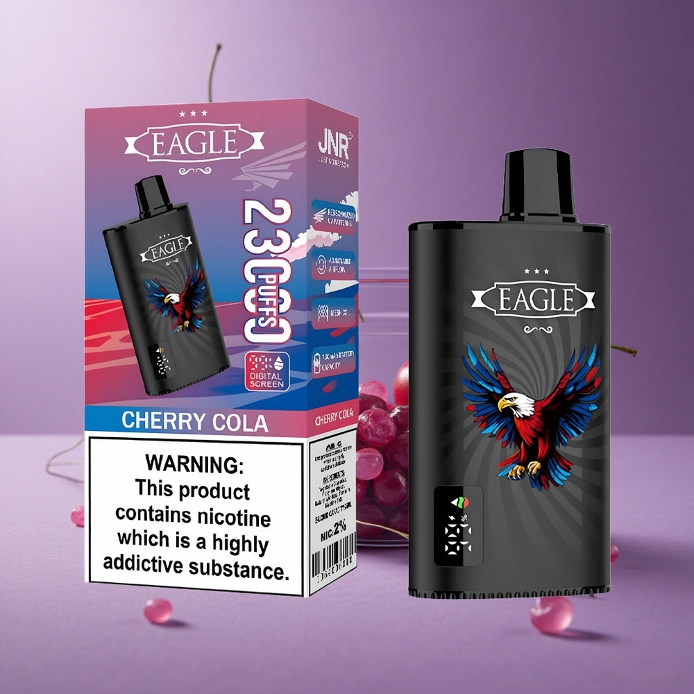 JNR EAGLE Smart 23000 Puffs Vape Desechable Cereza Cola con Pantalla Digital y Bobina Mesh 1.0ohm