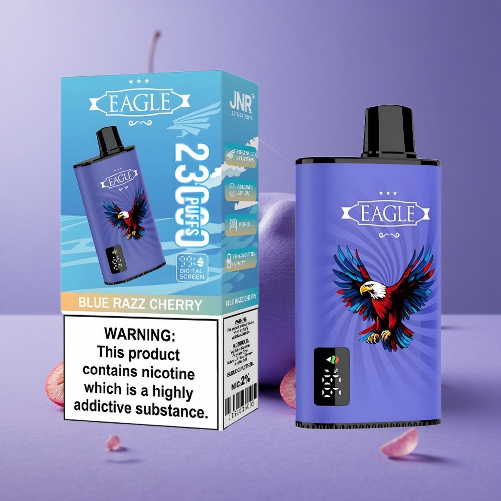 JNR EAGLE Smart 23000 Puffs Vape Desechable Frambuesa Azul Cereza con Pantalla Digital y Bobina Mesh 1.0ohm