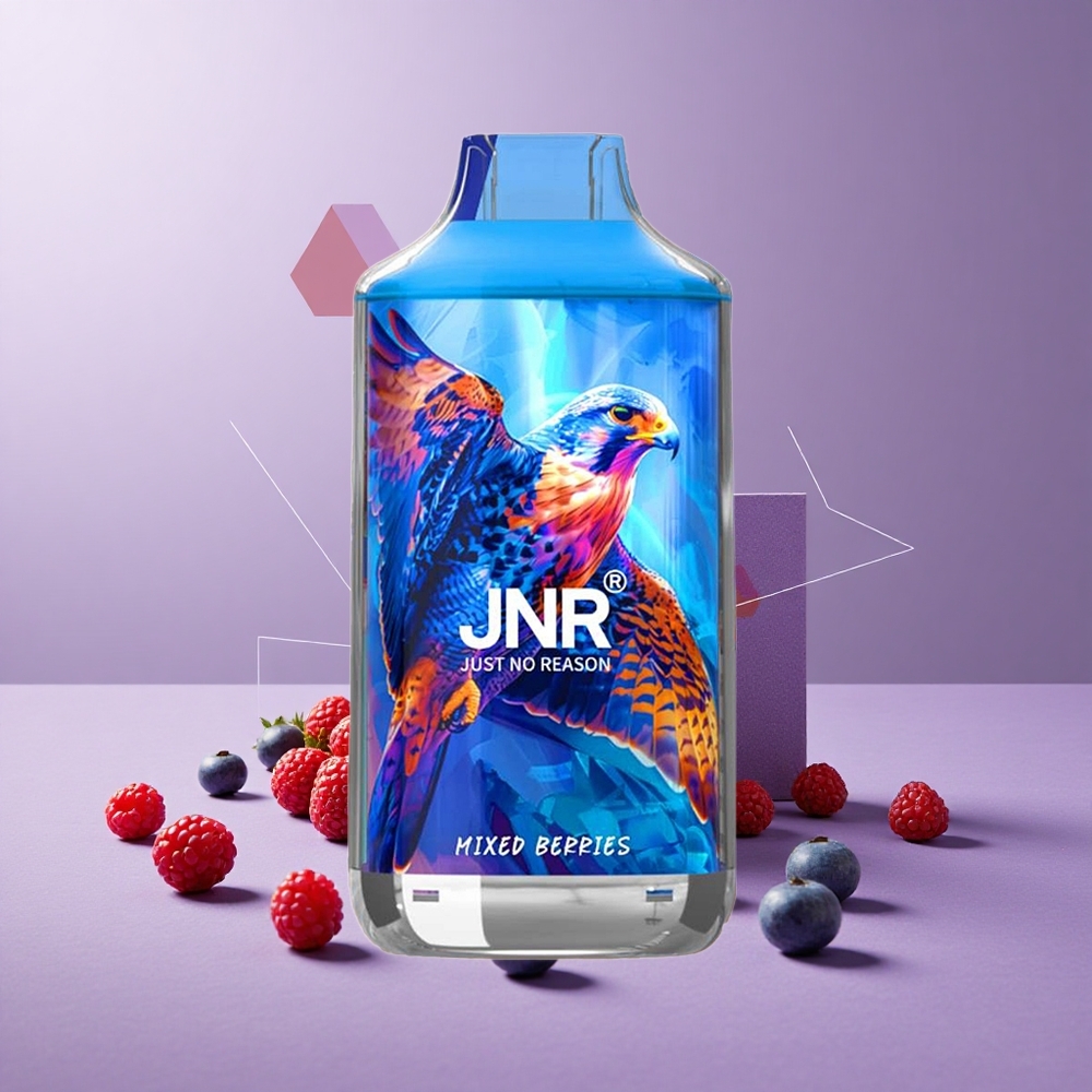 JNR Falcon 16000 Puffs Bayas Mixtas con Batería de 850 mAh y Pantalla LED Inteligente