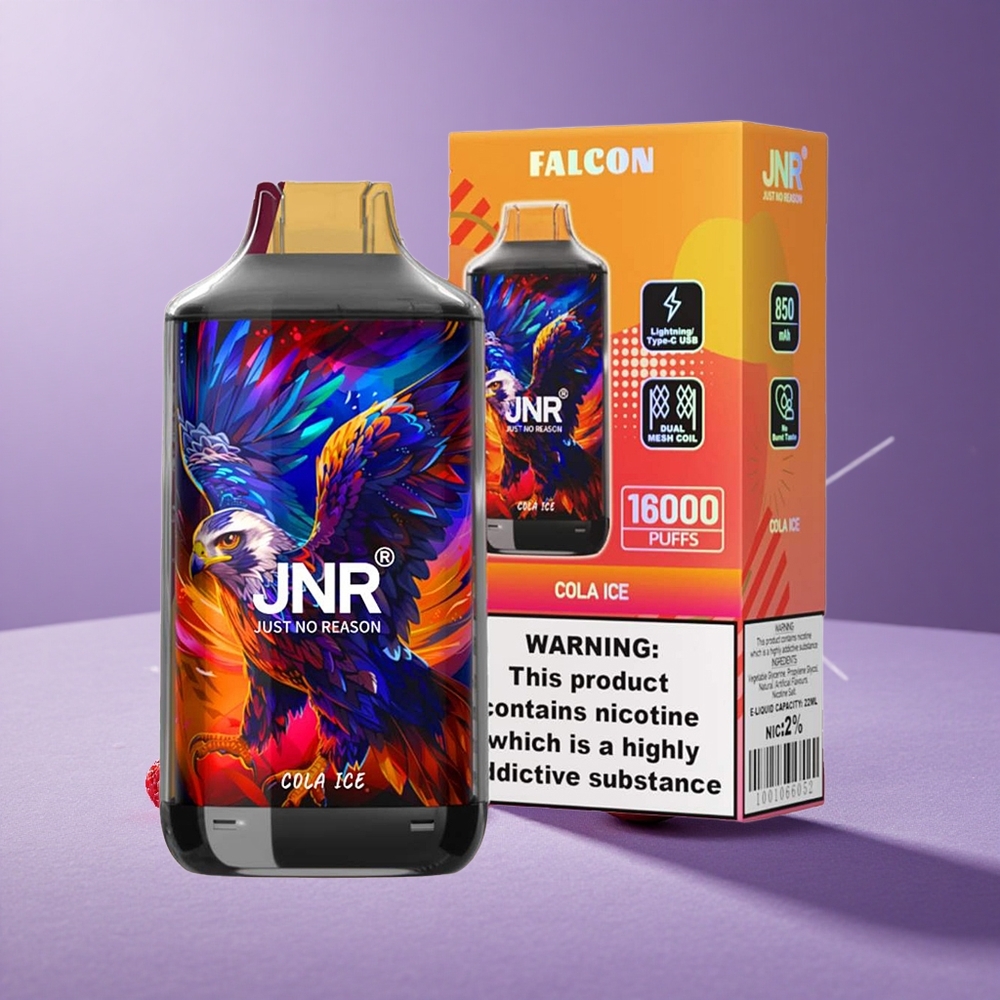 JNR Falcon 16000 Puffs Cola Helada con Pantalla LED Inteligente y Bobina Dual Mesh