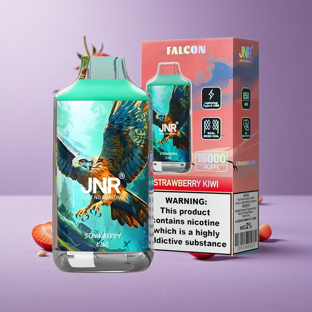JNR Falcon 16000 Puffs Fresa Kiwi con Pantalla LED Inteligente y Tipo C