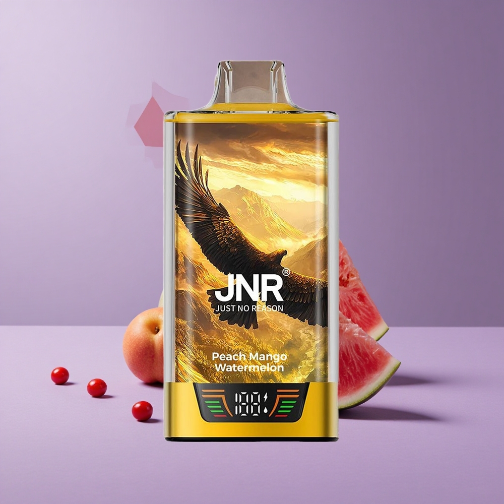 JNR Falcon Pro 28000 Desechable Durazno Mango Sandía con Pantalla Inteligente y Carga USB Tipo-C