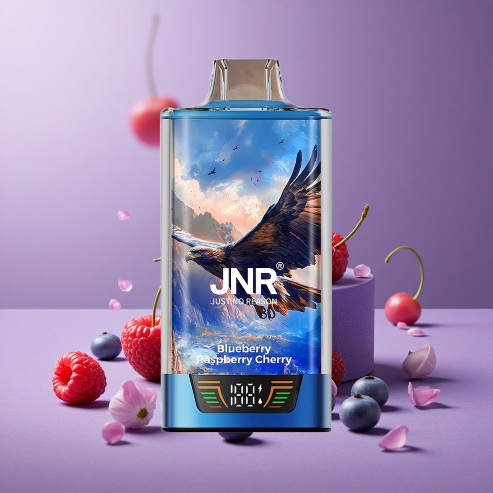 JNR Falcon Pro 28000 Desechable Vape Arándano Frambuesa Cereza con Pantalla Inteligente y Carga USB Tipo-C