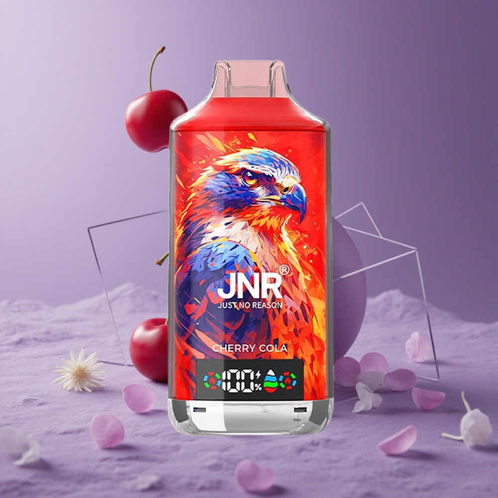 JNR Falcon X 18000 Puffs Cereza Pantalla Digital y Doble Malla