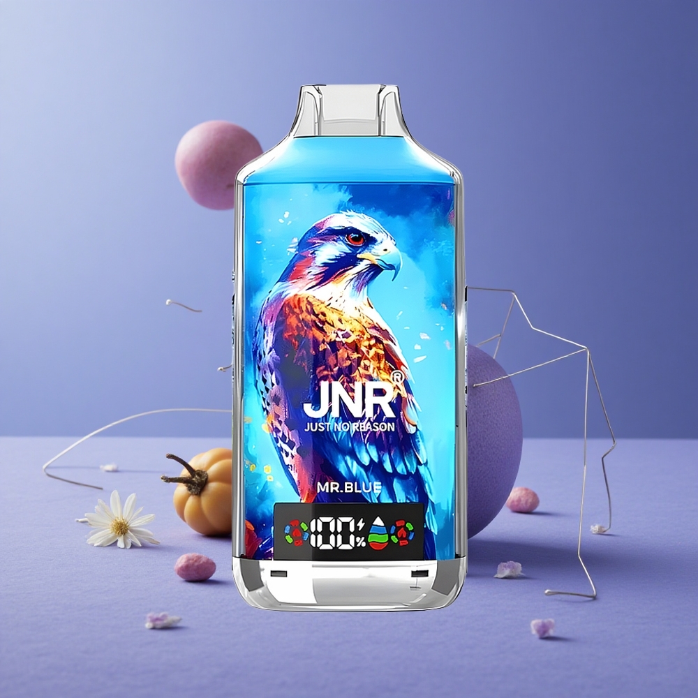 JNR Falcon X 18000 Puffs Dispositivo Vapeador Desechable con Pantalla Digital y Carga Rápida Tipo-C Mr. Azul
