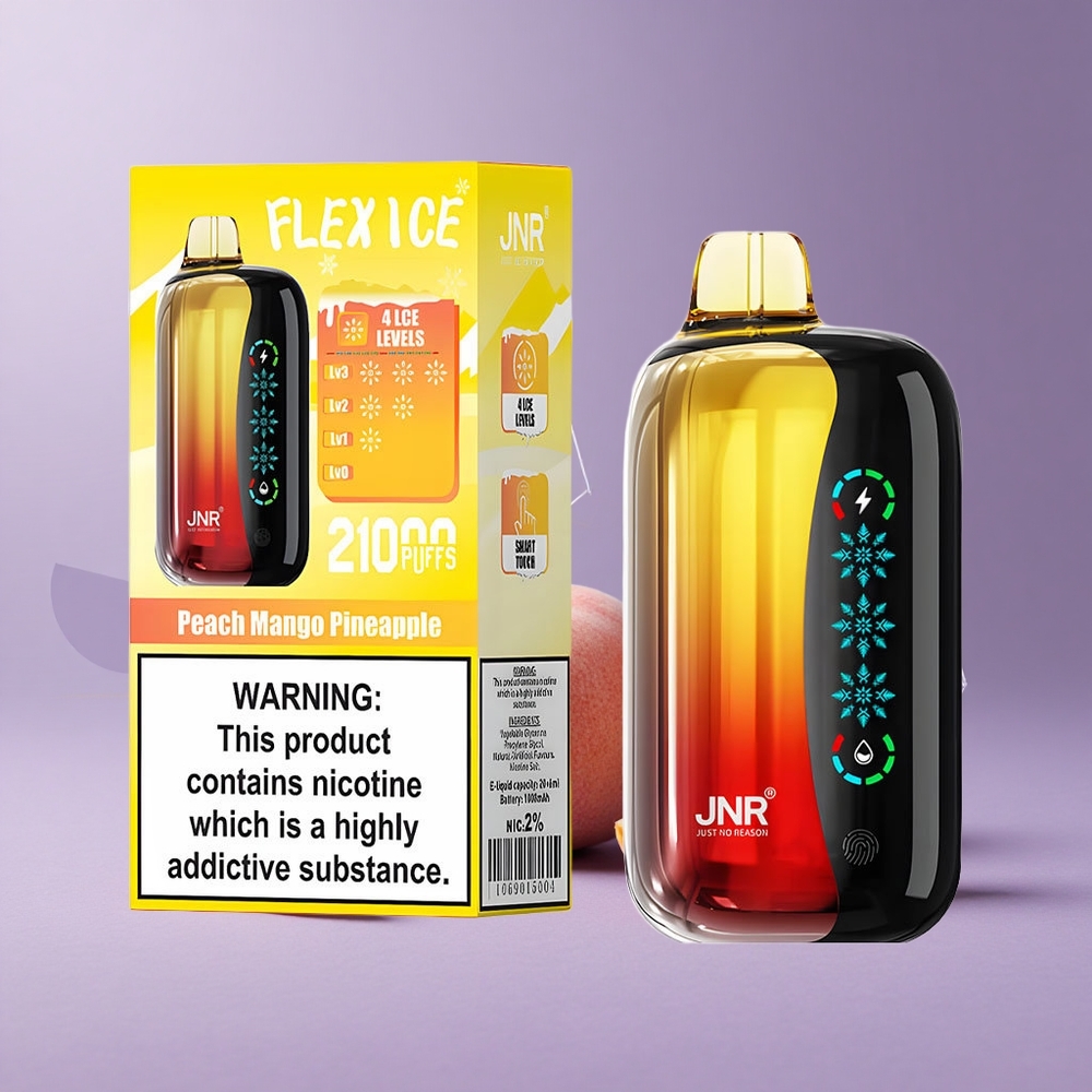 JNR Flex Ice 21000 Puffs Melocotón Mango Piña Pantalla Táctil