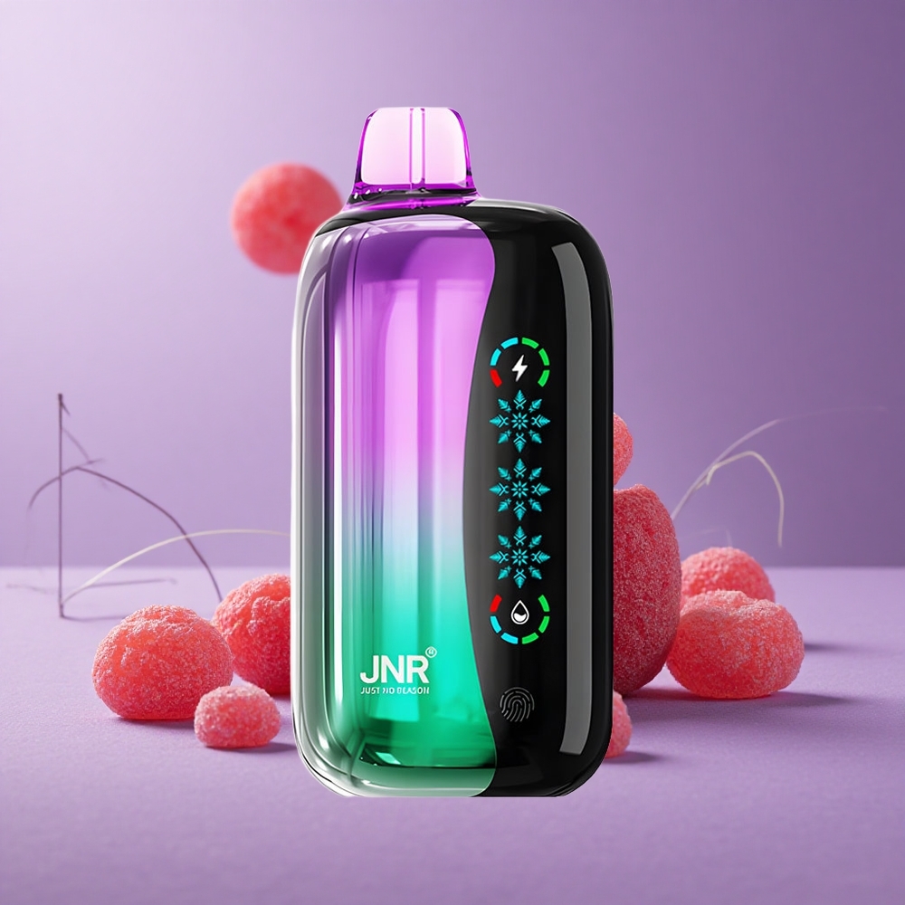 JNR Flex Ice 21000 Puffs Vape Desechable Cerezas Ácidas Gomitas con Pantalla Táctil y Aire Ajustable