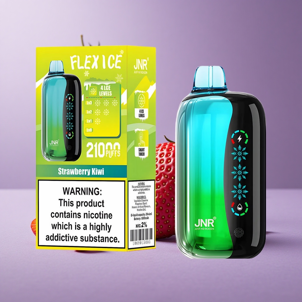 JNR Flex Ice 21000 Puffs Vape Desechable Fresa Kiwi Pantalla Táctil y Tipo-C