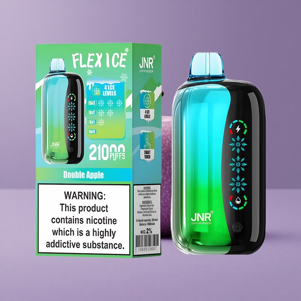 JNR Flex Ice 21000 Puffs Vape Desechable Manzana Doble con Pantalla Táctil y Ajuste de Hielo