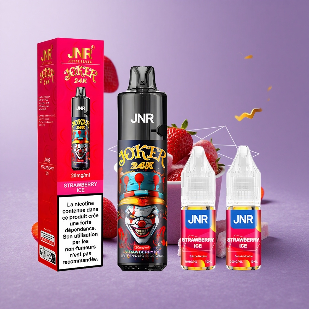 JNR Joker 24K Puffs Desechable Vape Fresa Helada con Batería 800mAh y Recargable Tipo-C