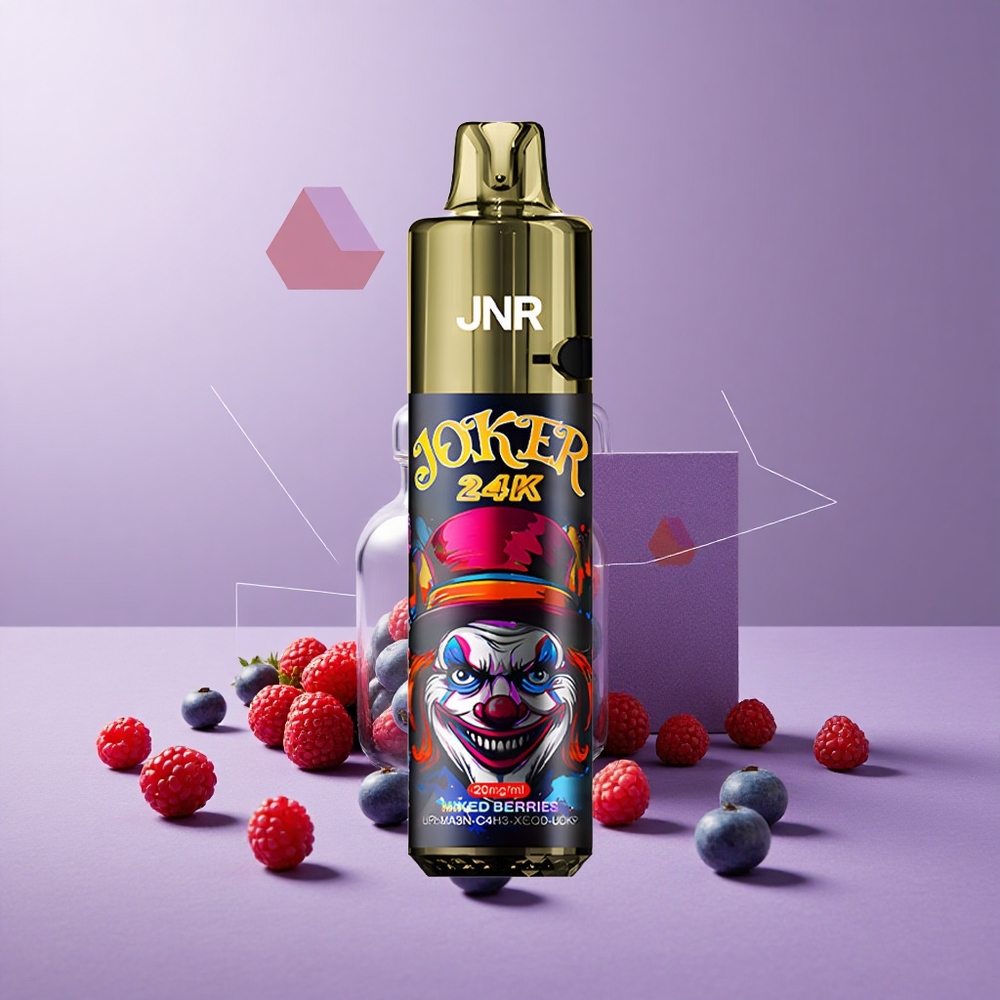 JNR Joker 24K Puffs Vape Desechable Bayas Mixtas con Batería 800mAh y Nivel de E-líquido Visible