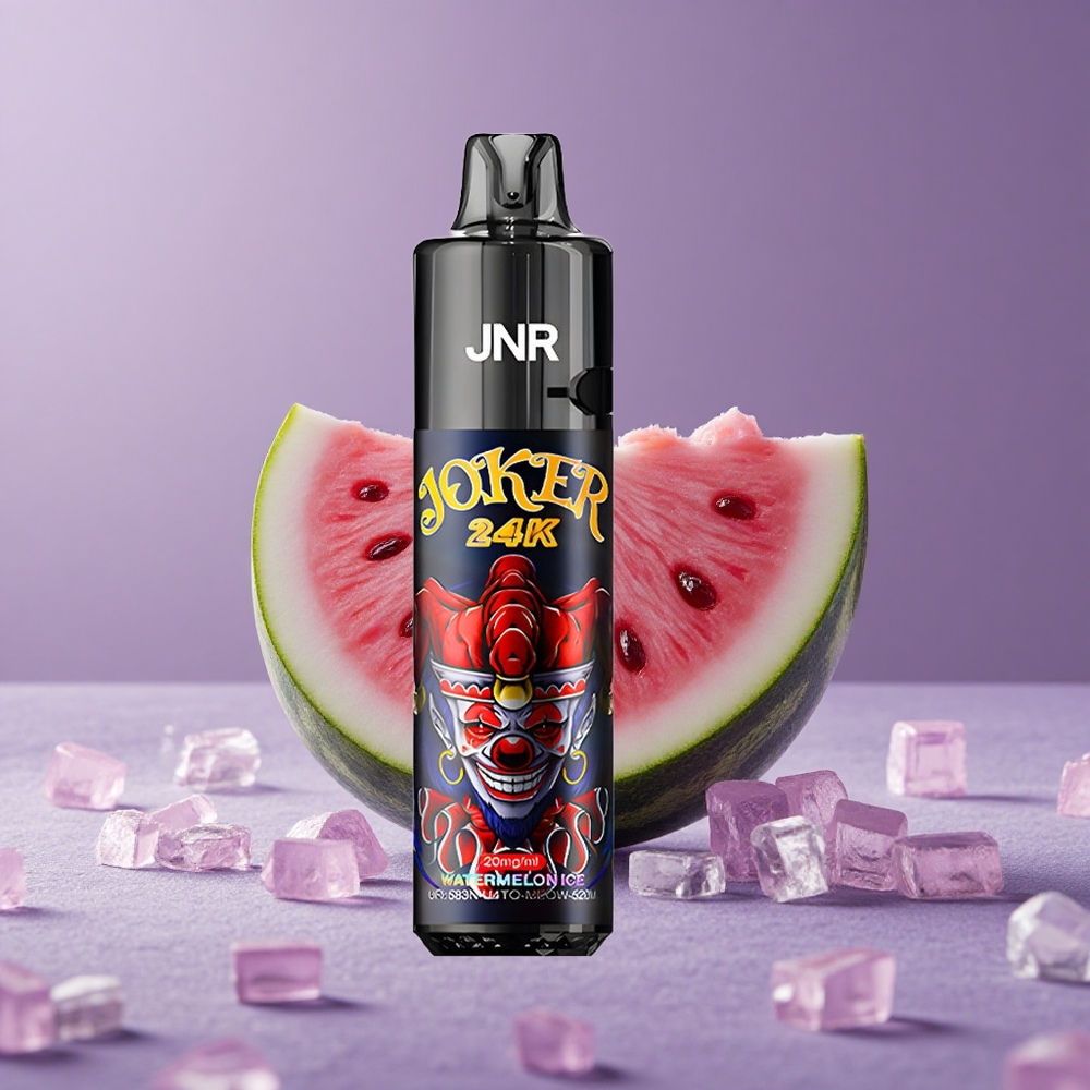 JNR Joker 24K Puffs Vape Desechable Sandía Helada con Batería de 800mAh y Nivel de E-líquido Visible