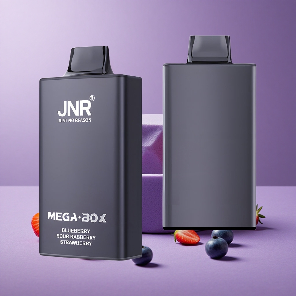JNR Mega Box 25000 Puffs Vape Desechable Arándano Agrio Frambuesa Fresa con 30ml de Líquido y Carga Rápida Tipo-C