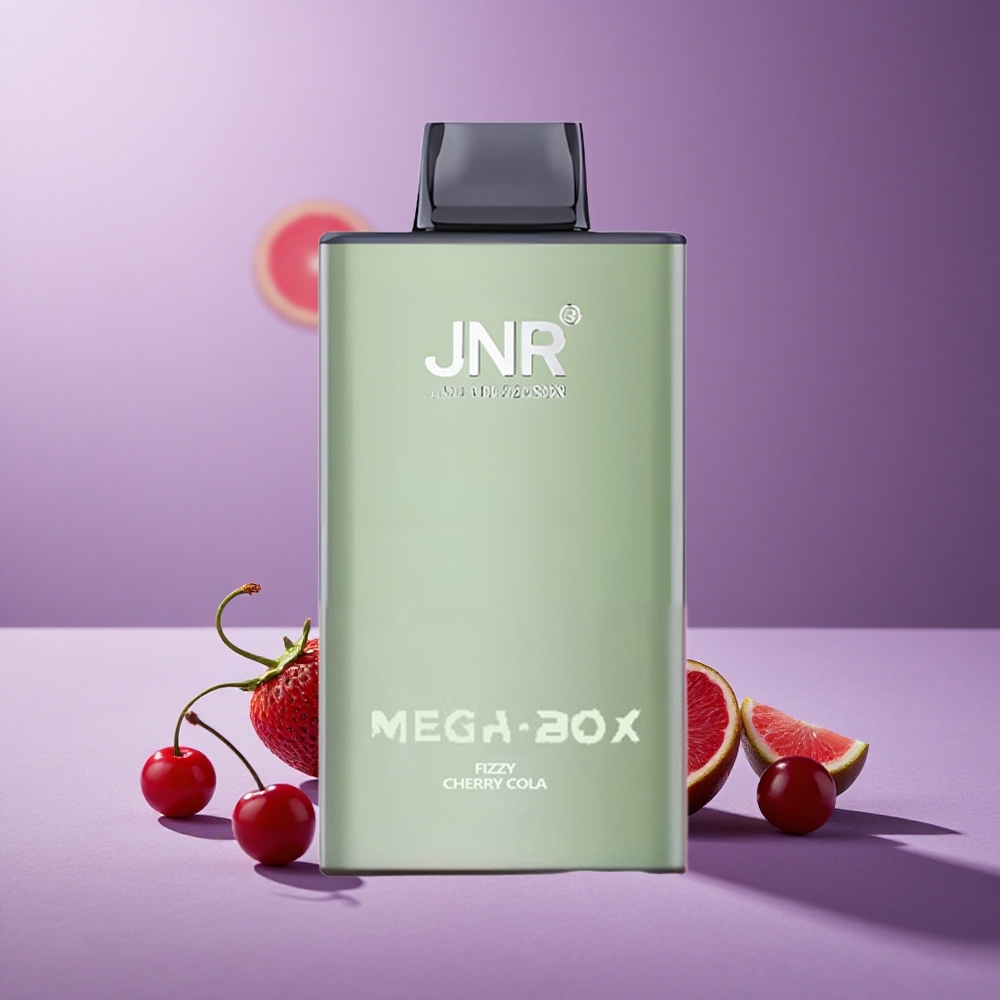 JNR Mega Box 25000 Puffs Vape Desechable Cereza Cola Fizzy con Batería 850mAh y Carga Rápida Type-C