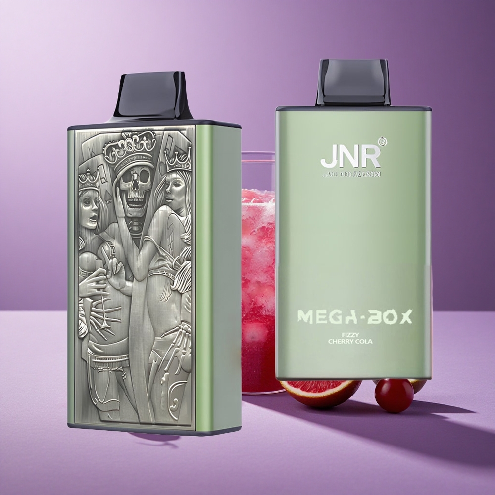JNR Mega Box 25000 Puffs Vape Desechable Cereza Cola Fizzy con Batería 850mAh y Carga Rápida Type-C