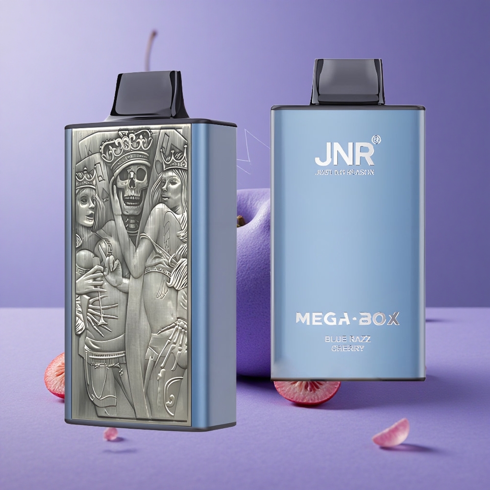 JNR Mega Box 25000 Puffs Vape Desechable Cereza Frambuesa Azul Dual Mesh Coil Tipo-C