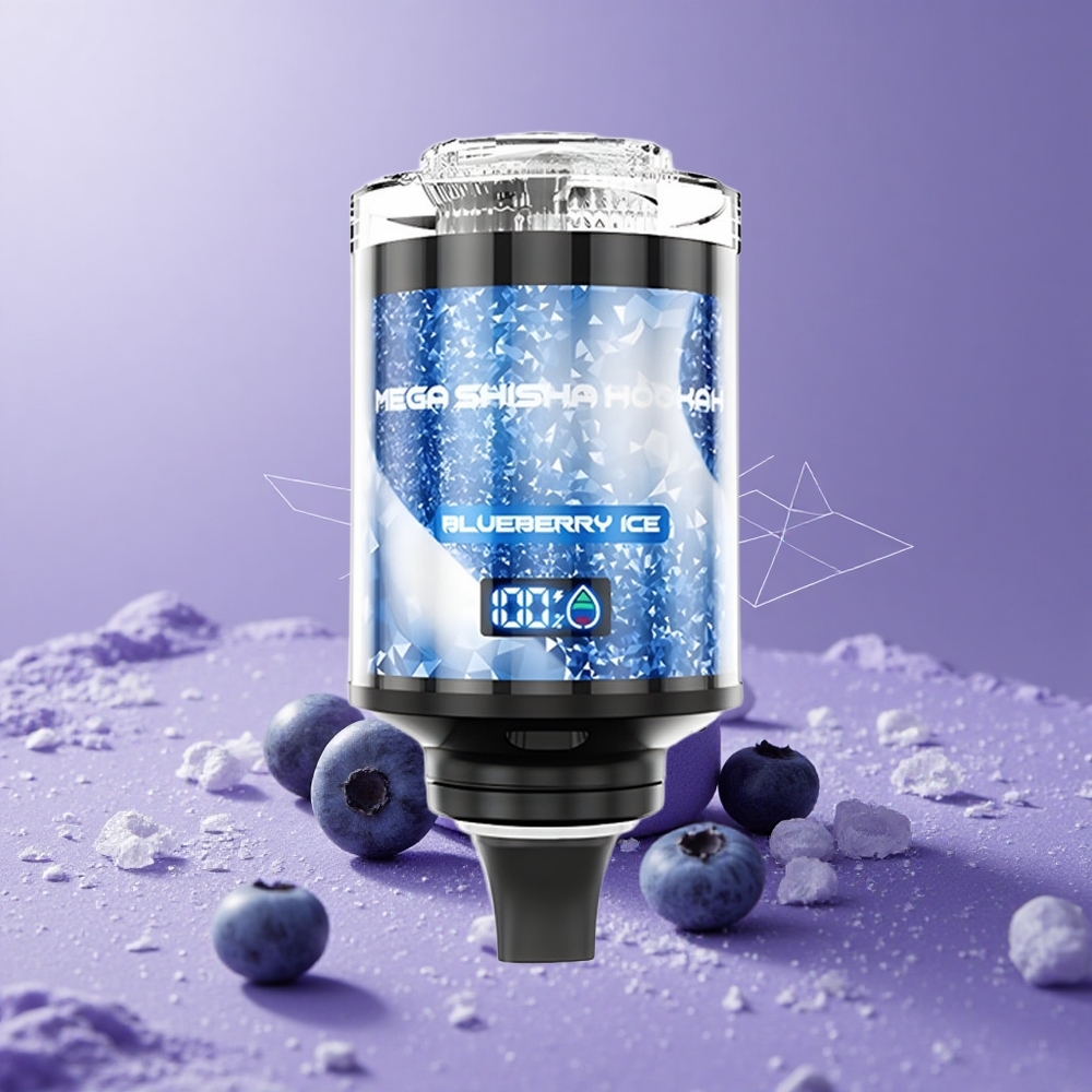 JNR Mega Shisha Hookah 100K Arándano Helado Pantalla Inteligente y Batería Recargable