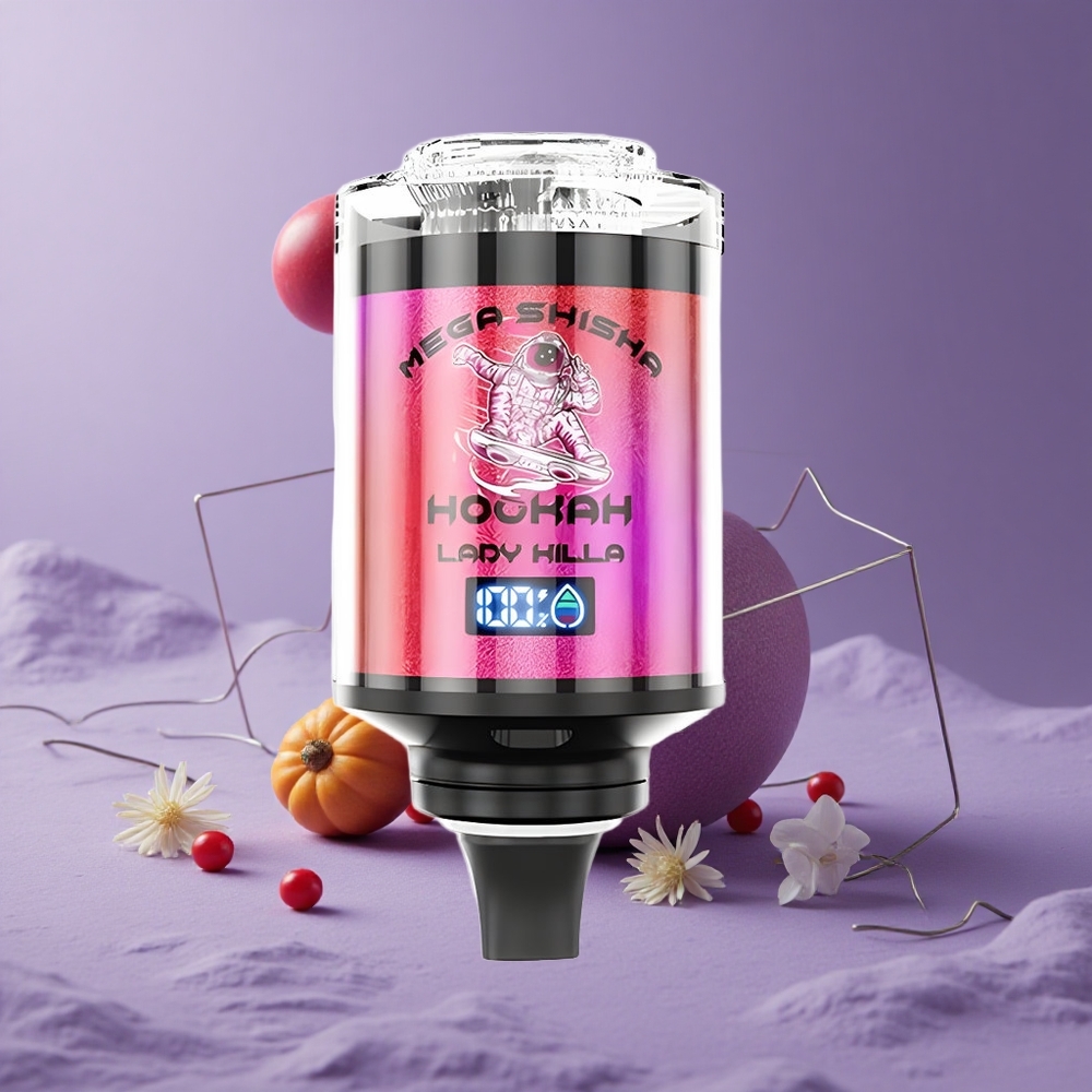 JNR Mega Shisha Hookah 100K Compatibilidad de Escritorio Lady Killa 60ml Capacidad Pantalla Inteligente Interactiva